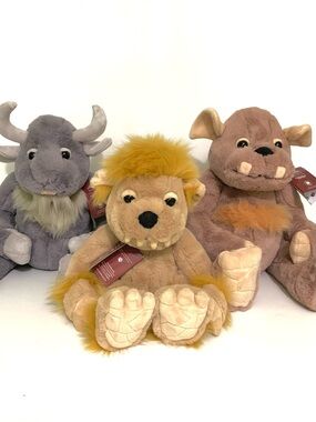 Charlie Bears Bearhouse Collection Ogres - Boulder Bedrock Cobblestone Lot of 3